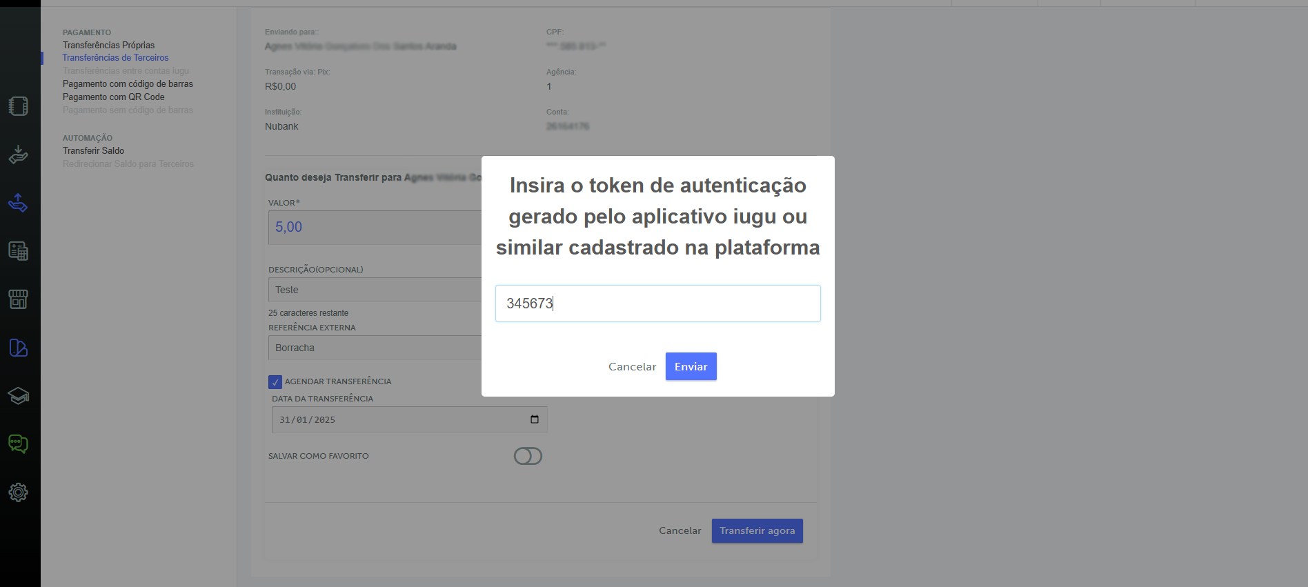 04 solicitação de token pra agendamento ao clicar em transferir afoea.png